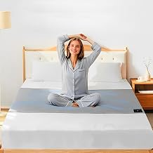Grounding Bed Sheet 100 x 200 cm Conductive Grounding Mat for Better Sleep Grounding Sheet Silver Fibre Organic Cotton Grey
