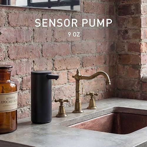 Miniatura 2 de simplehuman Bomba de sensor recargable automática sin contacto de 9 oz, acero inoxidable negro mate, nuevo
