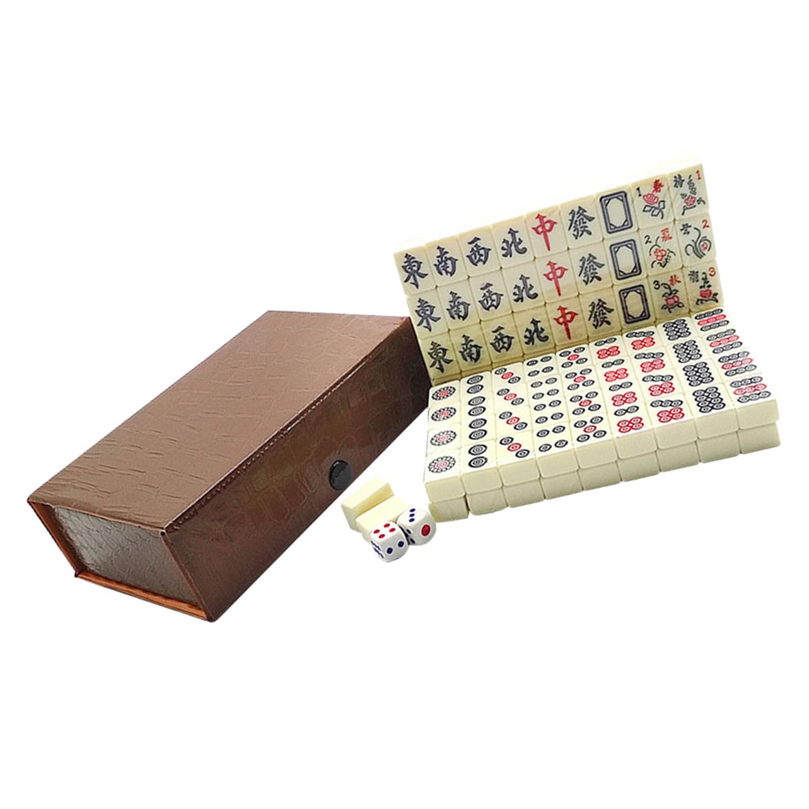 IMIKEYA Tragbares Mahjong Spielzeugset 1 Satz aus Acryl mit Würfeln