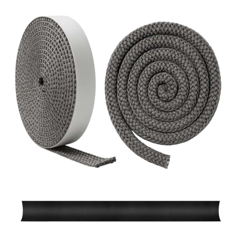 Hndhbfgrt Fibreglass Rope Wood Stove Door Seal Stove Gasket Tape Self Adhesive Flat Gasket for Woodstoves and Fireplaces Gasket Fireplace Seal Rope Wood Stove Gasket for Fireplaces Wood Burning Stoves