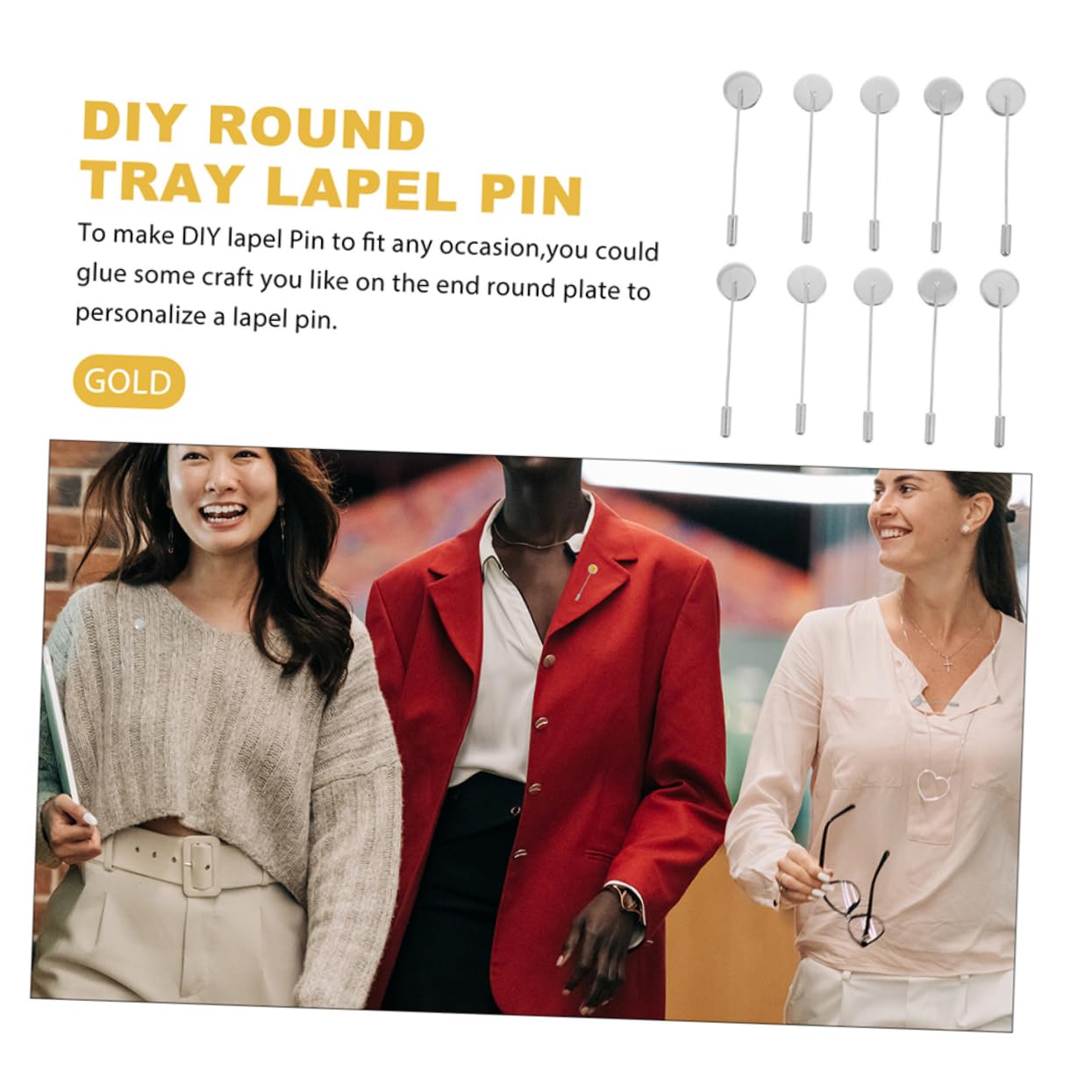 20 Pezzi Base Per Spille EXCEART | Vassoi Per Creare Badge Fai Da Te | Accessori Gioielli - Foto 13