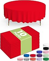 Vista 57 de Pureegg - Juego de 10 manteles de plástico desechables redondos de 84 pulgadas, para fiestas, picnics, bodas, manteles decorativos, redondos, Blanco