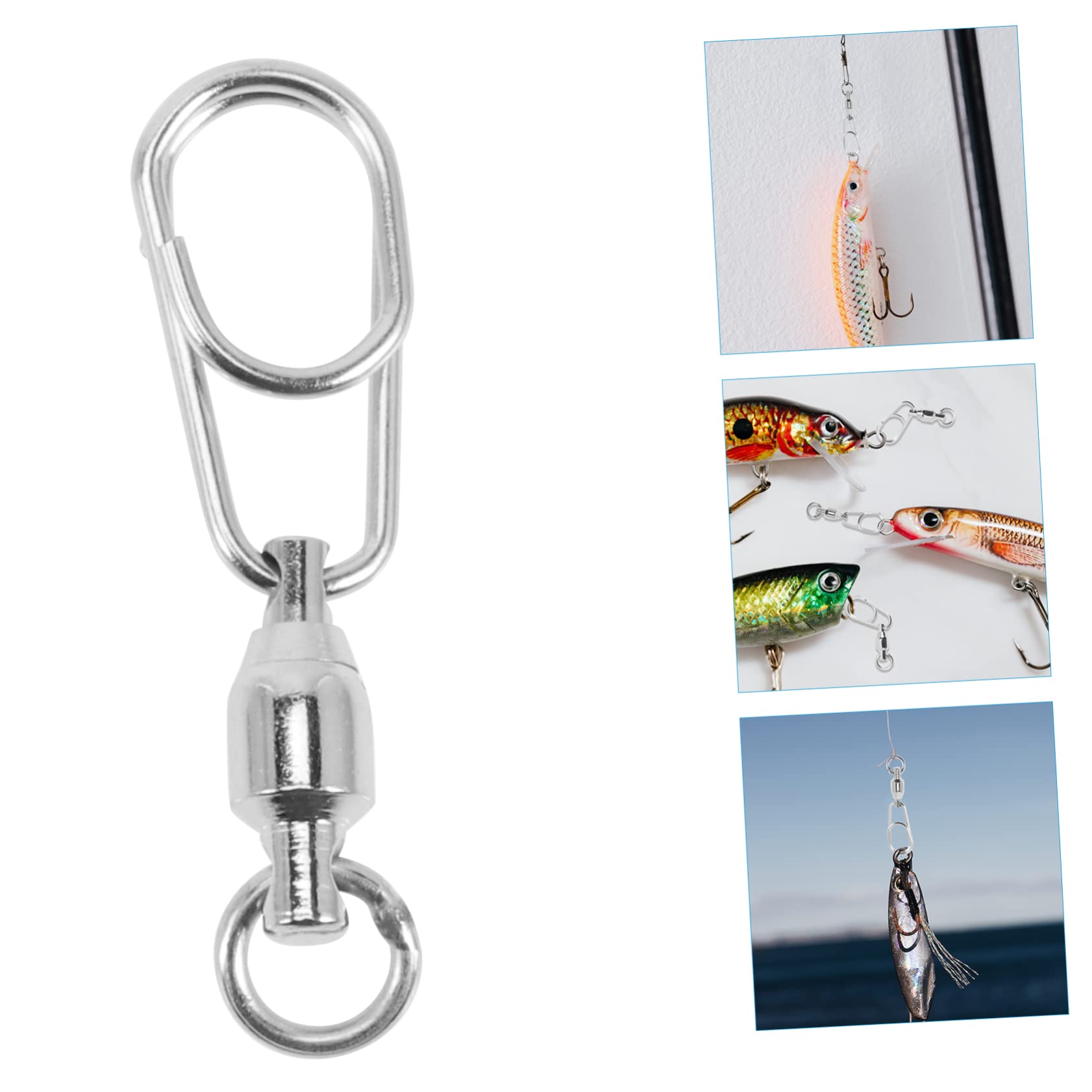 Yardwe 120 Pièces Connecteur D'Anneau À Huit Chiffres Émerillon De Pêche en Acier Inoxydable Outils De Pêche Au Leurre Portables Émerillons De Pêche Robustes Émerillons À Baril