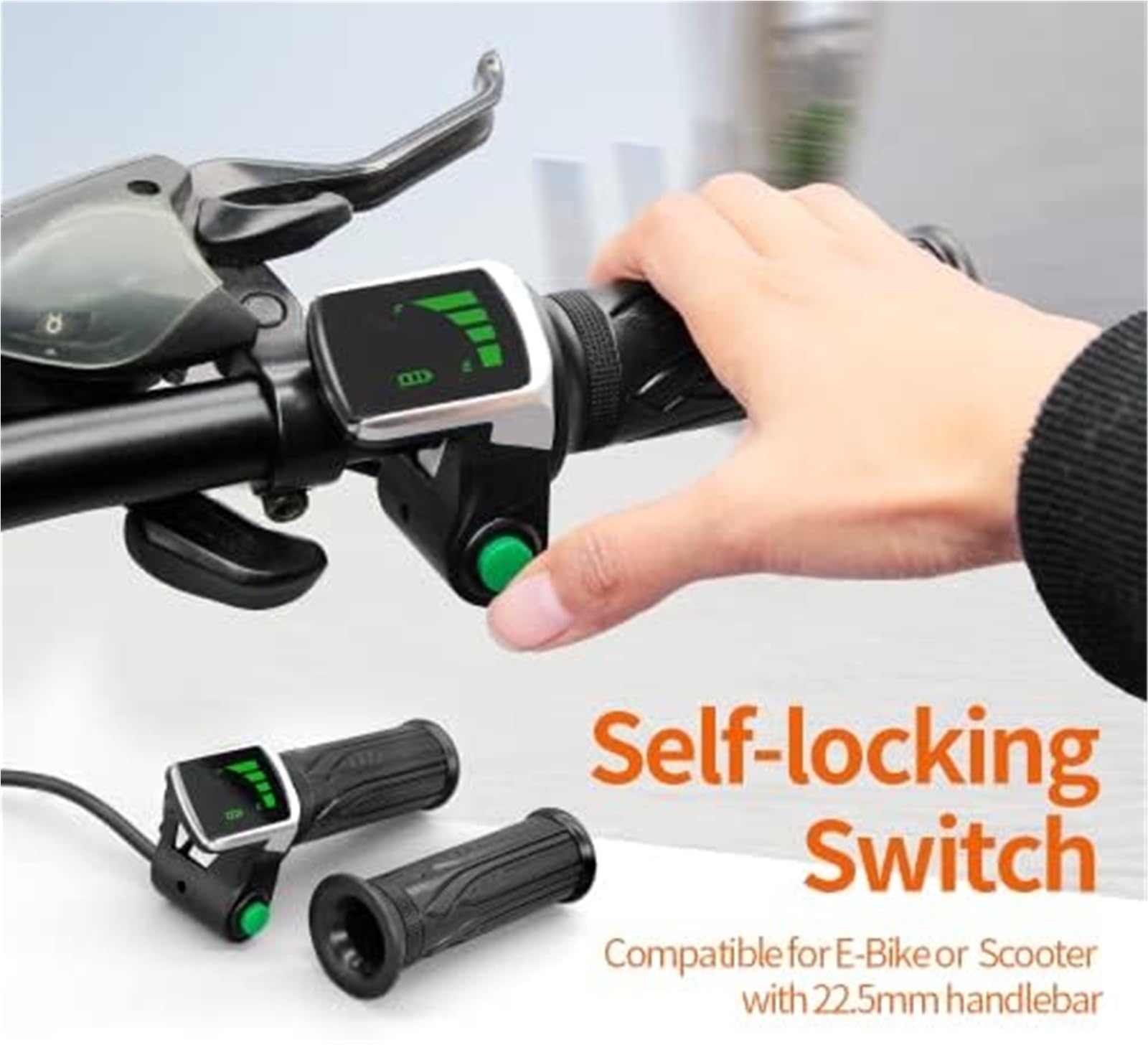 Ebike Thumb Throttle 122DX 36V48V Acceleratore destro ebike 6Pin SM Connector, for parte di bicicletta elettrica e accessori Scooter Acceleratore a pollice per scooter(BLACK 36V)