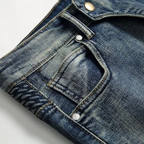 Men's Slim Fit Jeans Ripped Skinny Jeans for Men Fashion Biker Jeans Stretch Moto Cargo Denim Pants3