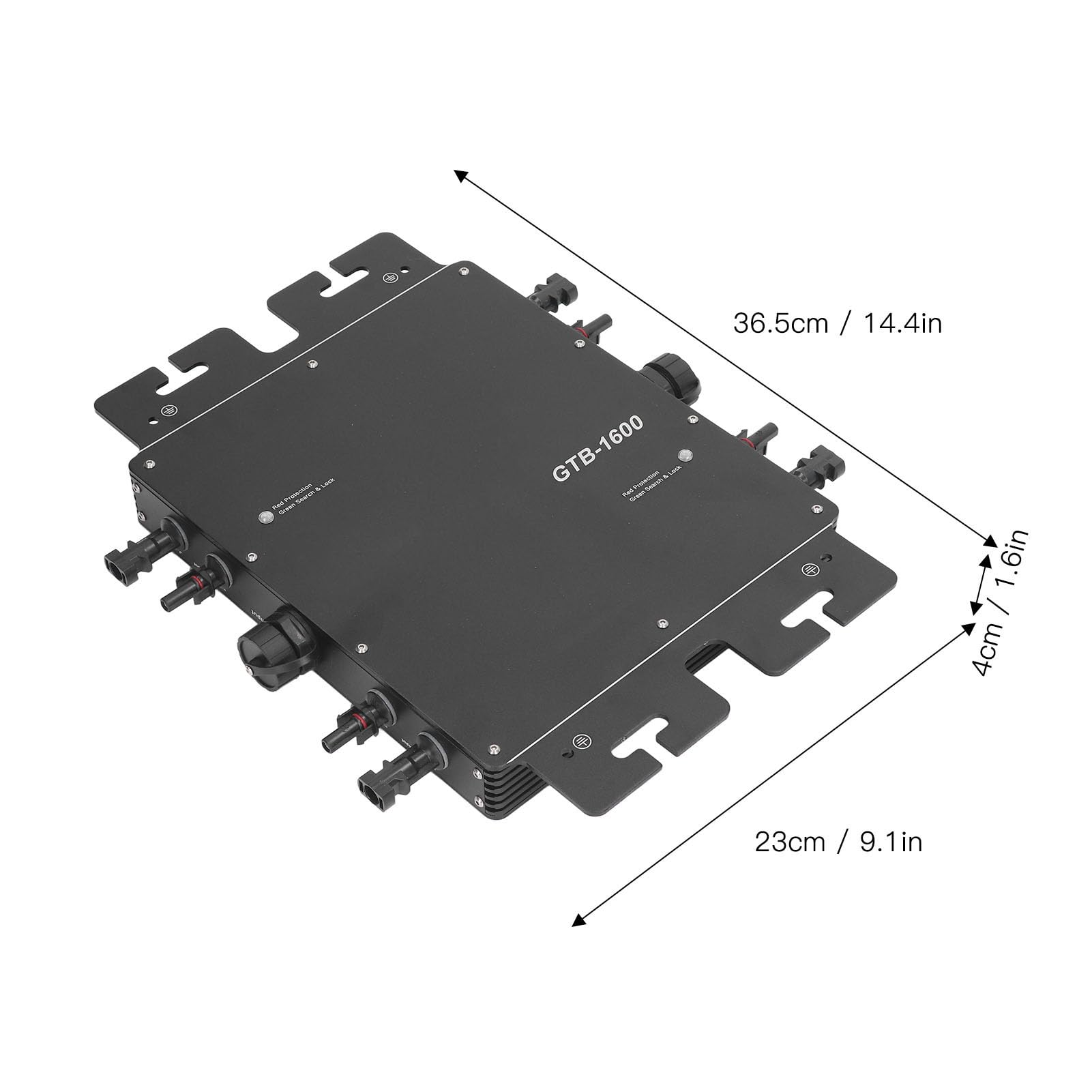 Fyearfly Solarpanel-WLAN-Wechselrichter, 1600 W Solar-Grid-Tie-Wechselrichter MPPT Mit WiFi-APP-Steuerung, Wasserdicht, Automatische Identifizierung, EU-Stecker 230 V, Für Wohnmobil-PV-Erzeugung
