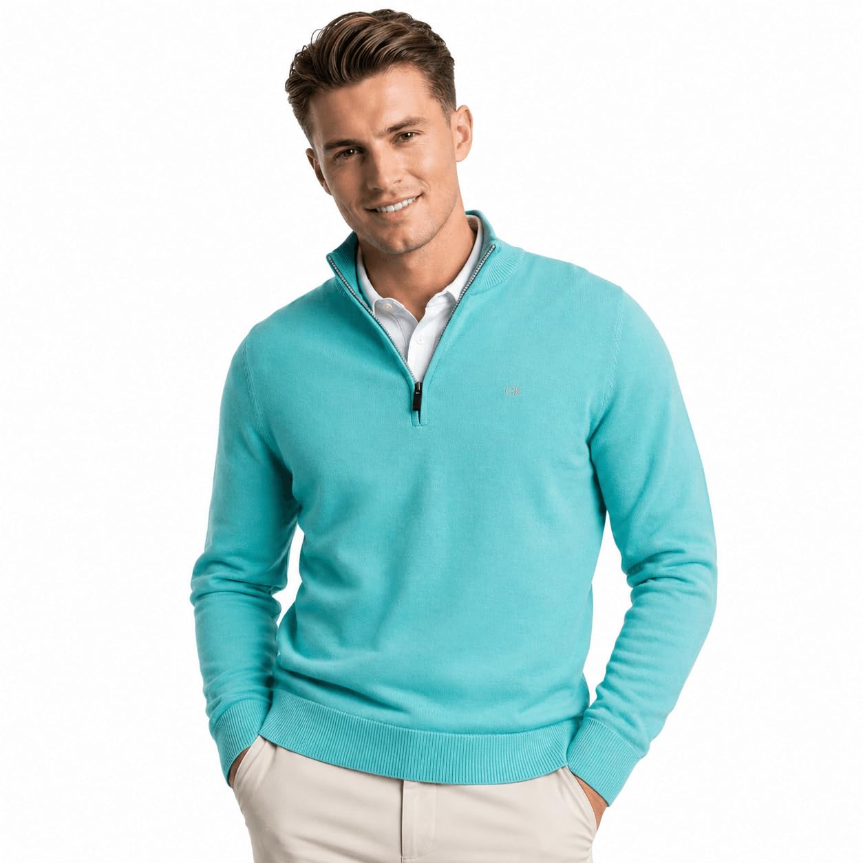 Calvin Klein Herren Heather Half Zip Pullover