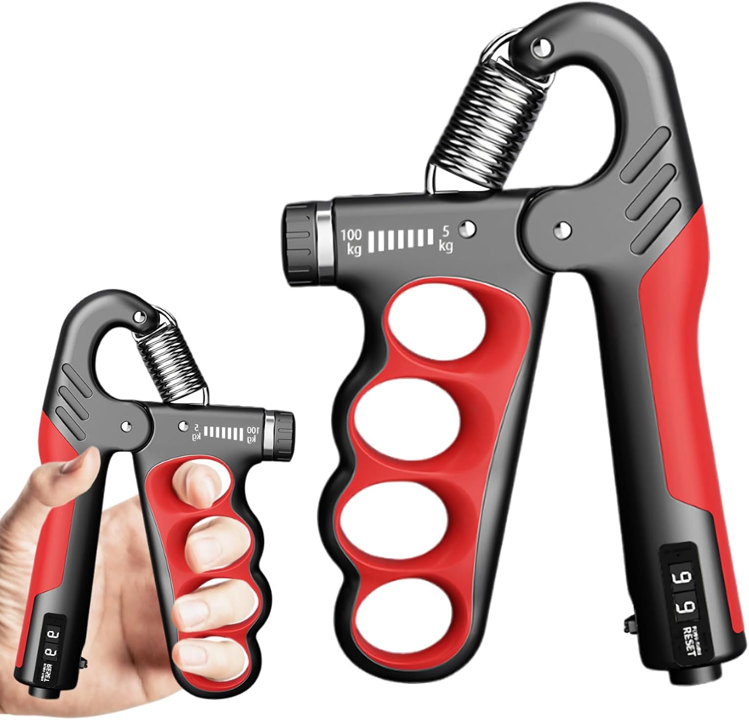 Grip Strength Trainer, Hand Grip Strengthener, Adjustable Resistance 11-220Lbs (5-100kg), Forearm Strengthener,Strength Training Grip Strengtheners
