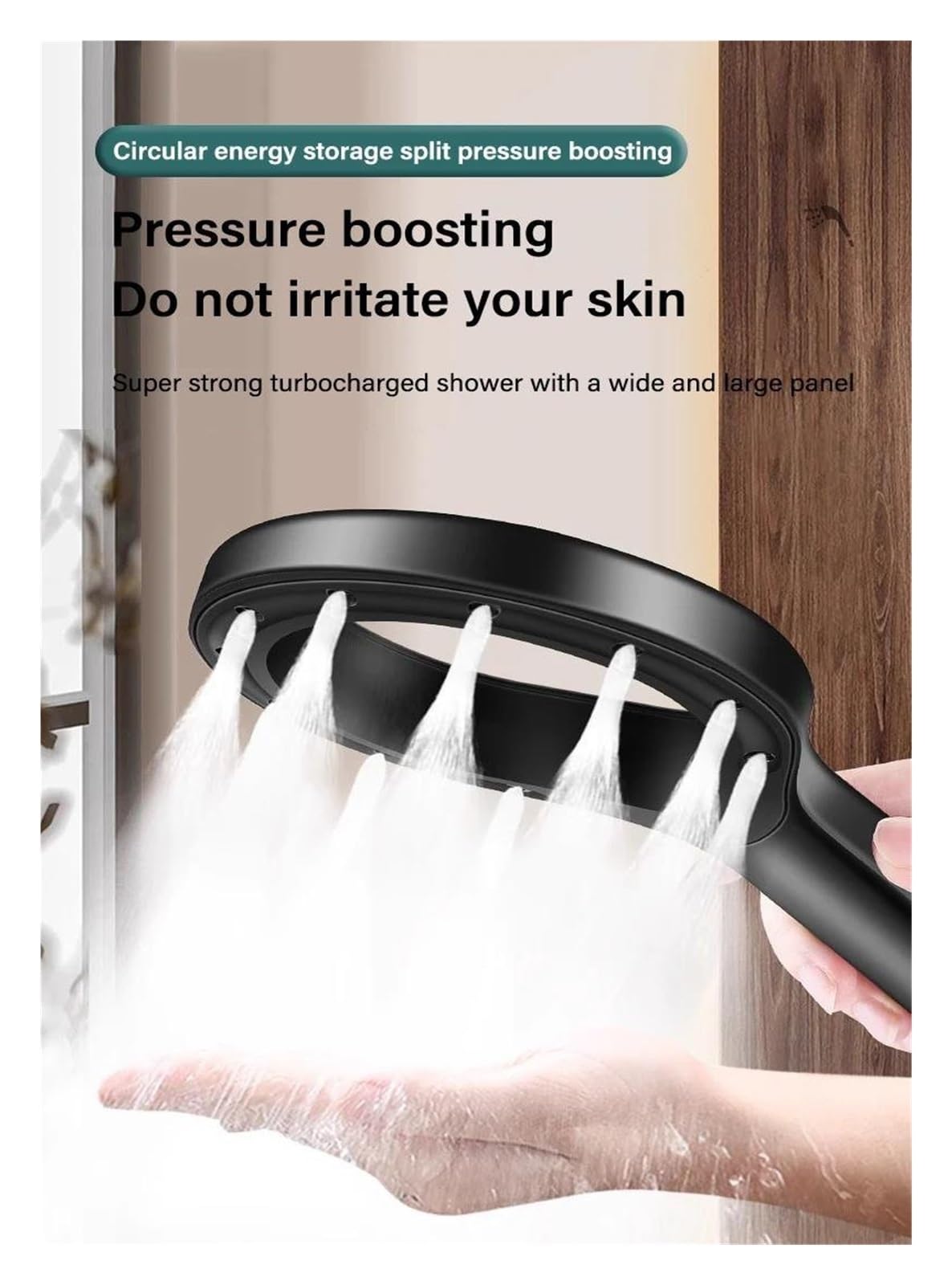 Soffione doccia ad alta pressione, soffione doccia portatile per il bagno, per risparmiare acqua in viaggio(Silver)