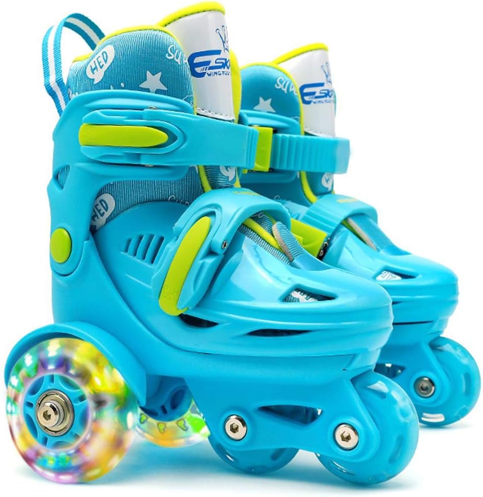 3 Wheel Kids Quad Roller Skate Roller Skates 3 Point Balance Shoes for Girls Boys Adjustable Size Double Brakes (4)