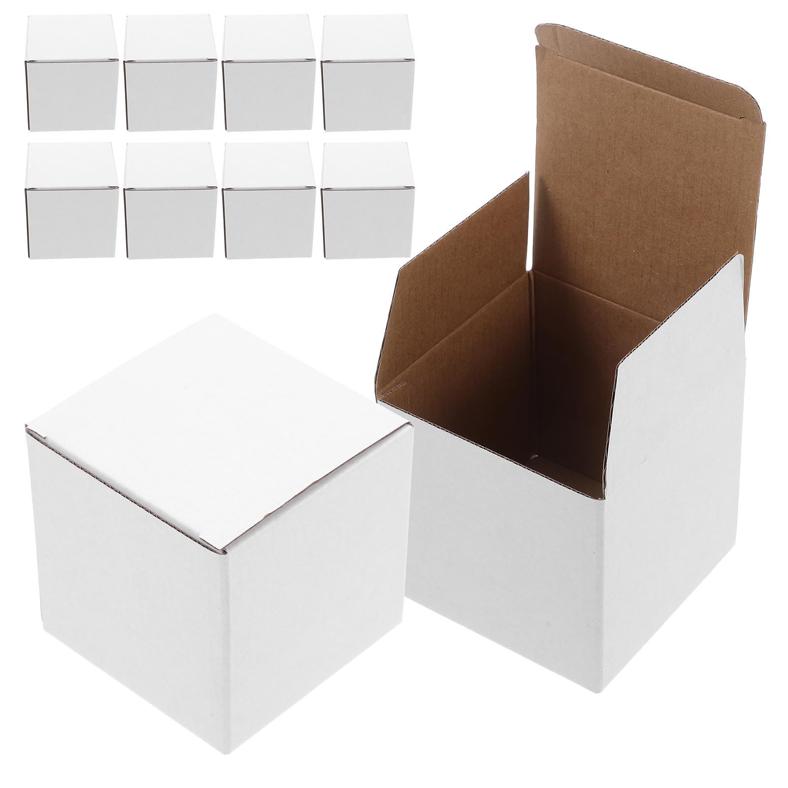 Cajas de cartón corrugado blanco 10x10x10cm TOYANDONA para embalaje resistente