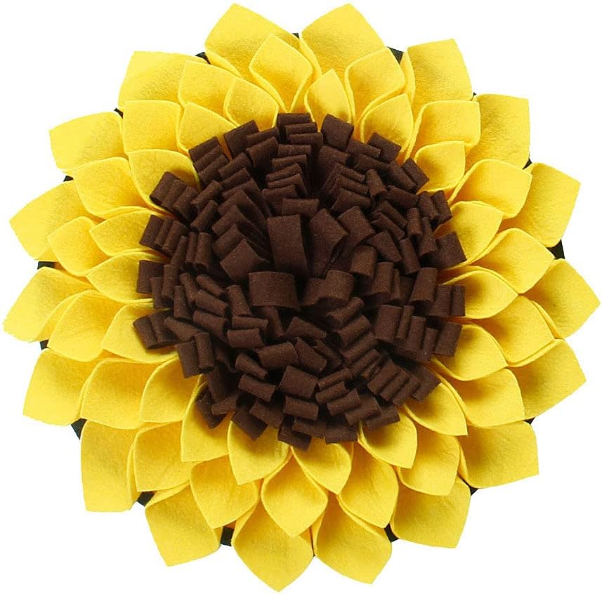 liutian Sunflower Shape Dog Snuffle Mat Puppy Eating Food Dispenser Training Sniffing Feeding Blanket Relieve Stress Pad Puppy Supply