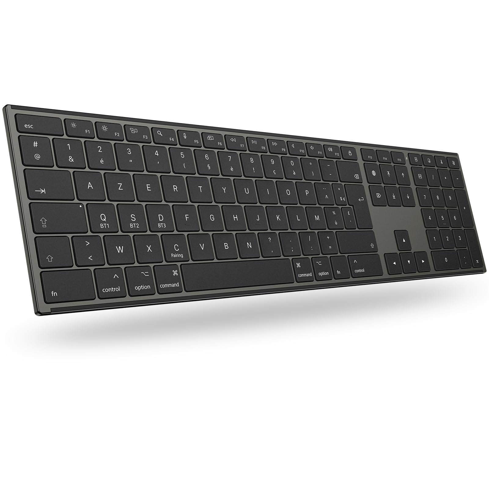 OMOTON Clavier Bluetooth pour Mac, Clavier sans Fil Métal Rechargeable Multi-dispositifs avec 3 Canaux Bluetooth pour Apple Mac Pro/Mini, MacBook Pro/Air, iMac, AZERTY Français