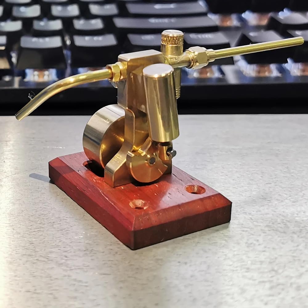 Mini Einzylinder Schwenk Dampfmaschinenmodell, Messing Dampfmaschinen RC Maschinenmodell, Modellbausatz für Physikalische Experimente