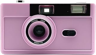 Uqezagpa Cámara no desechable reutilizable 135 película tonta con intermitente estudiante retro 35 mm película máquina viaje al aire libre