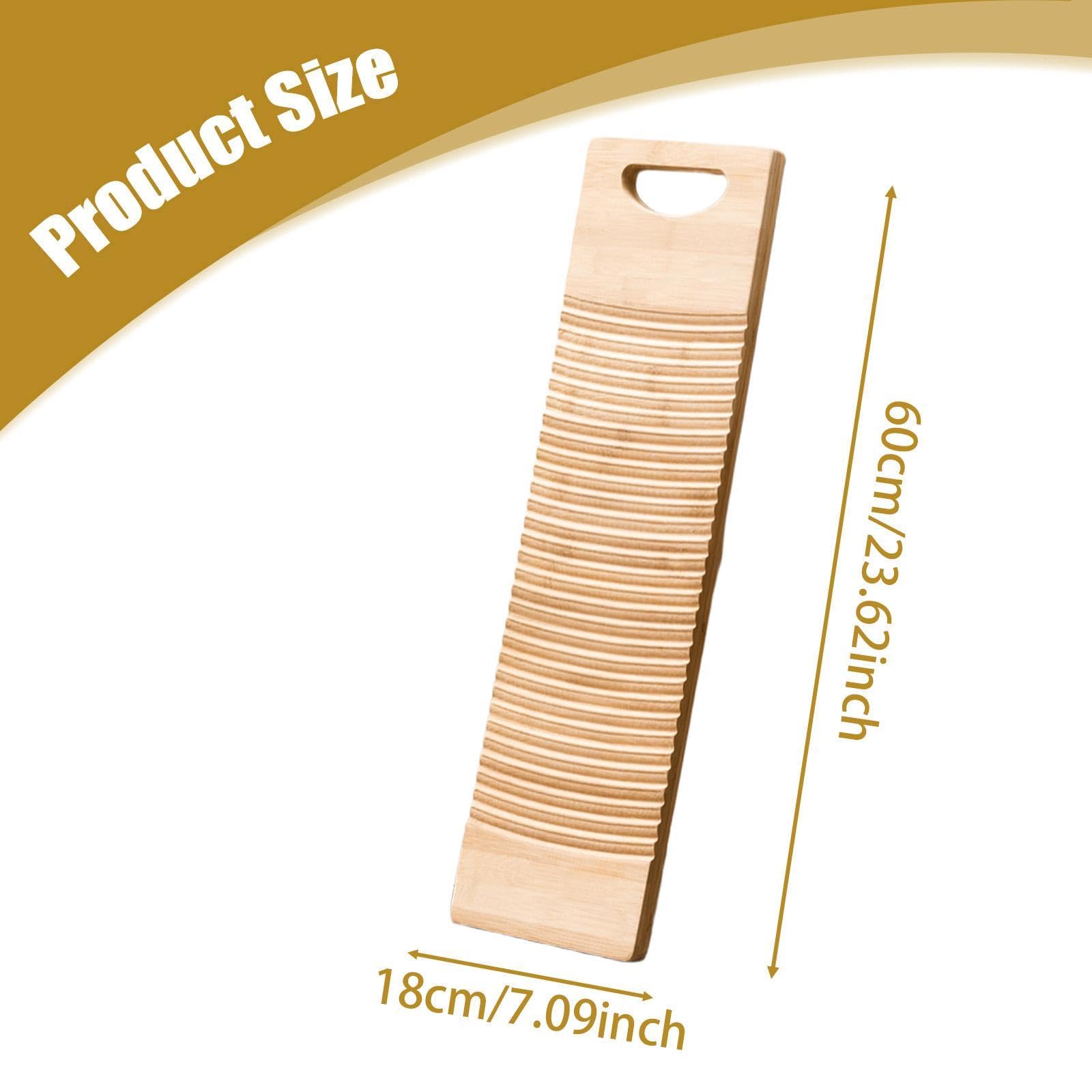 Tabla de Lavar Rectangular de Bambú para Lavar Ropa a Mano, Herramienta para Lavandería, Hogar, Niños, Camisas Y Ropa Interior, 60x18cm