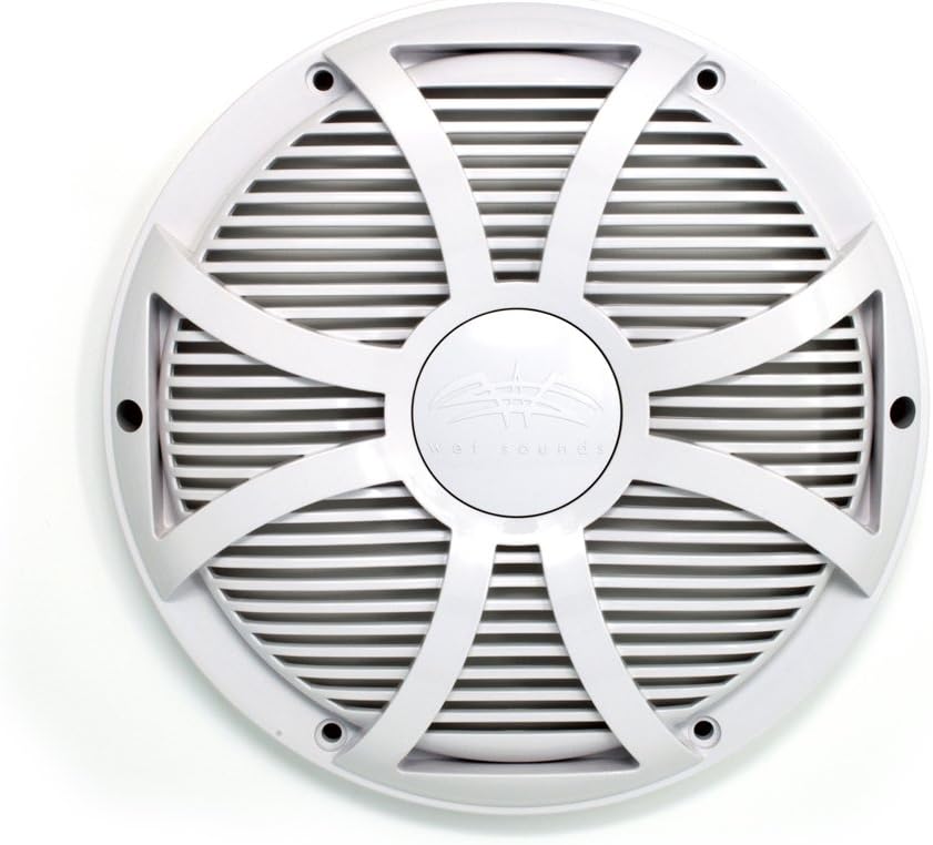 Wet Sounds Two Revo 12" Subwoofers & Grills - White Subwoofers & White Closed Face SW Grills - 4 Ohm