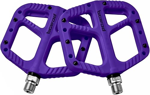 Miniatura 8 de BOWOD MT Bike Pedals, Light BMX MTB Pedals w Wide Nylon Composite Pedals' Platform, Gravel Bike Pedals Flat, Bicycle Pedals w 12Pins, Non-Slip