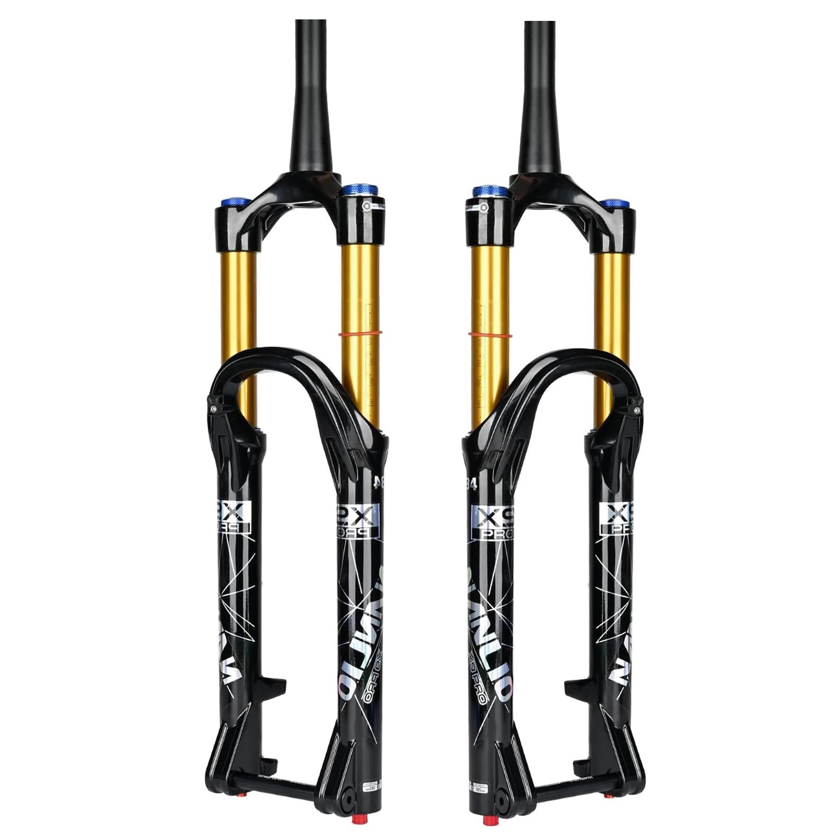 WIQUYBML Mountain Bike Fork Air Suspension Bicycle Front Fork, 26/27.5/29 Inches MTB Bicycles Cycles Forks Adjustable Damping Rebound, 140MM/160MM Travel