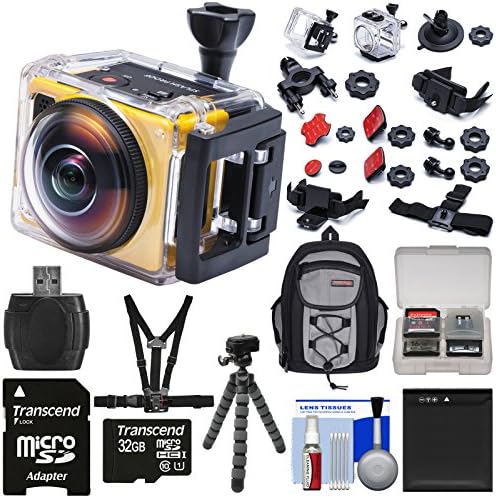 Kodak PixPro SP360 Wi-Fi HD Video Action Camera Camcorder - Extreme Pack with Chest Mount + 32GB Card + Battery + Backpack + Flex Tripod + Kit