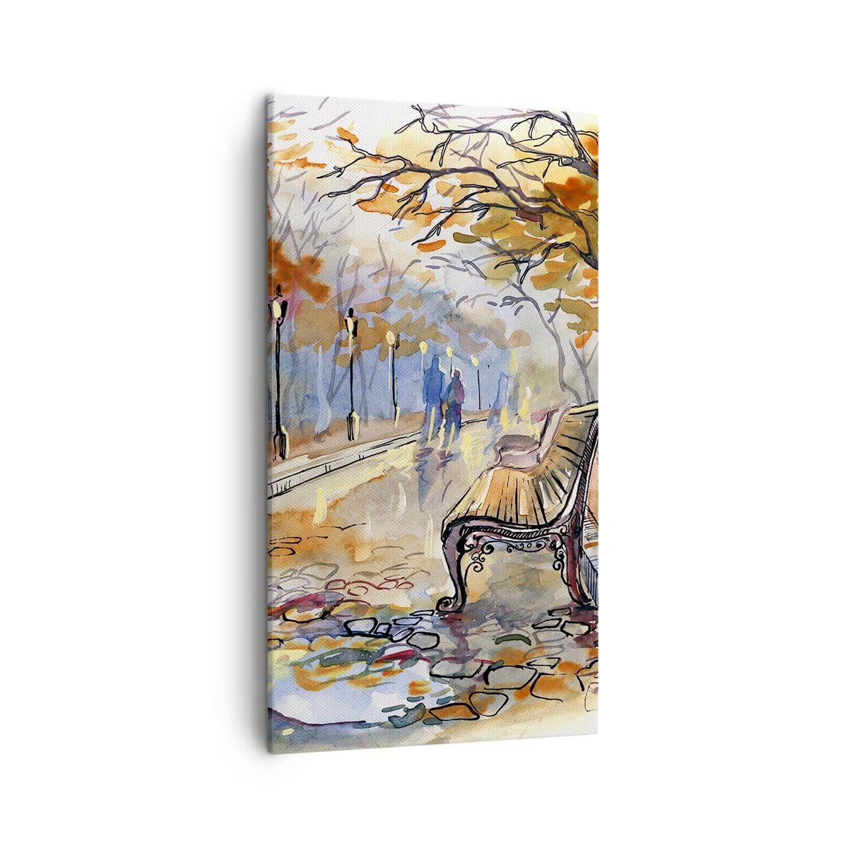Lienzos decorativos Path Banco otoño mujer Cuadro Sobre Lienzo Moderno Vertical 45x80cm Cuadros Decoracion Salon Dormitorio Cocina Cuadros Pared Imágenes Wall Art Prints Decor Canvas PA45x80-3000