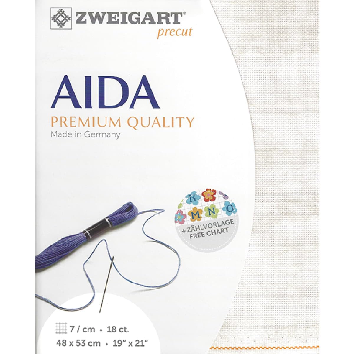 Zweigart Precut Vintage Fine – Pre-Cut Aida 18 ct. Col. 1079, 48 x 53/68 cm