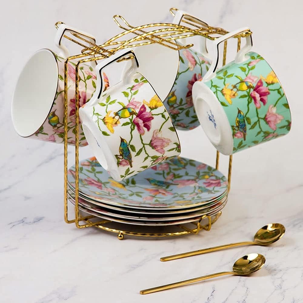 Coffee Cups Bone China Garland Coffee Cup And Saucer Set Flower Tea Cup Water Cup Drink Cup Latte Cup Suitable