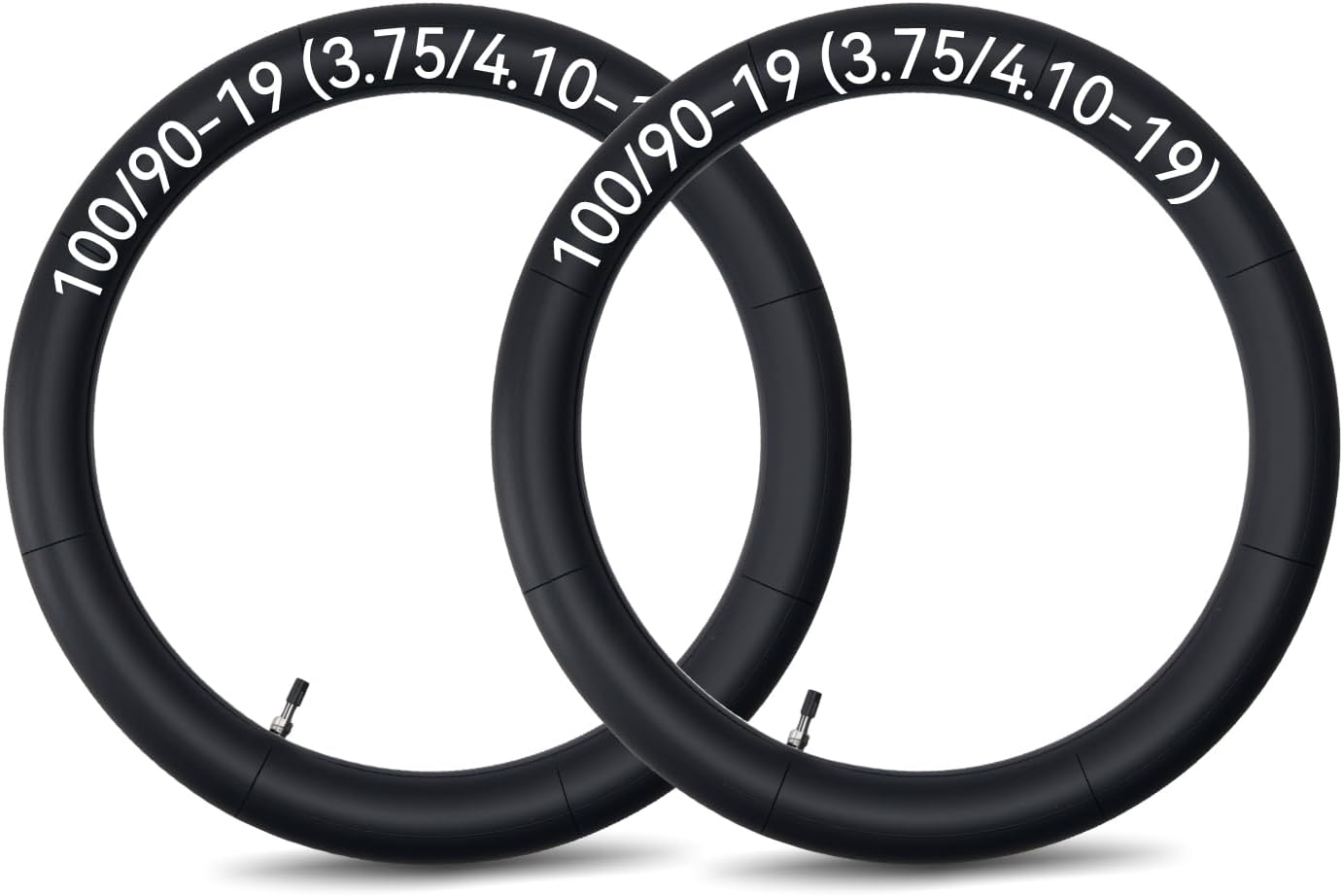 2 Pack 100/90-19 Motorcycle Inner Tube 3.75/4.10-19" Dirt Bike Tubes Replacement for 100/90-19 3.75-19 4.00-19 4.10-19 4.50-19 Dirt Pit Bike Front Rear Tire Tubes - TR4 Valve Stems