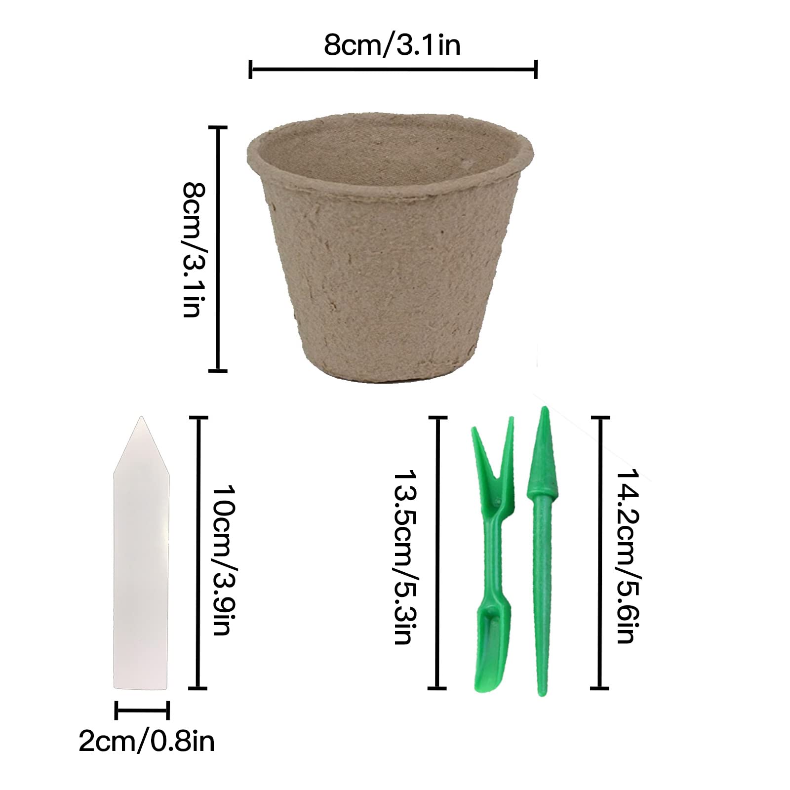 50 Stück Bio-Torftöpfe 8 Cm – Biologisch Abbaubare Anzuchttöpfe Aus Papier Für Samen & Sämlinge