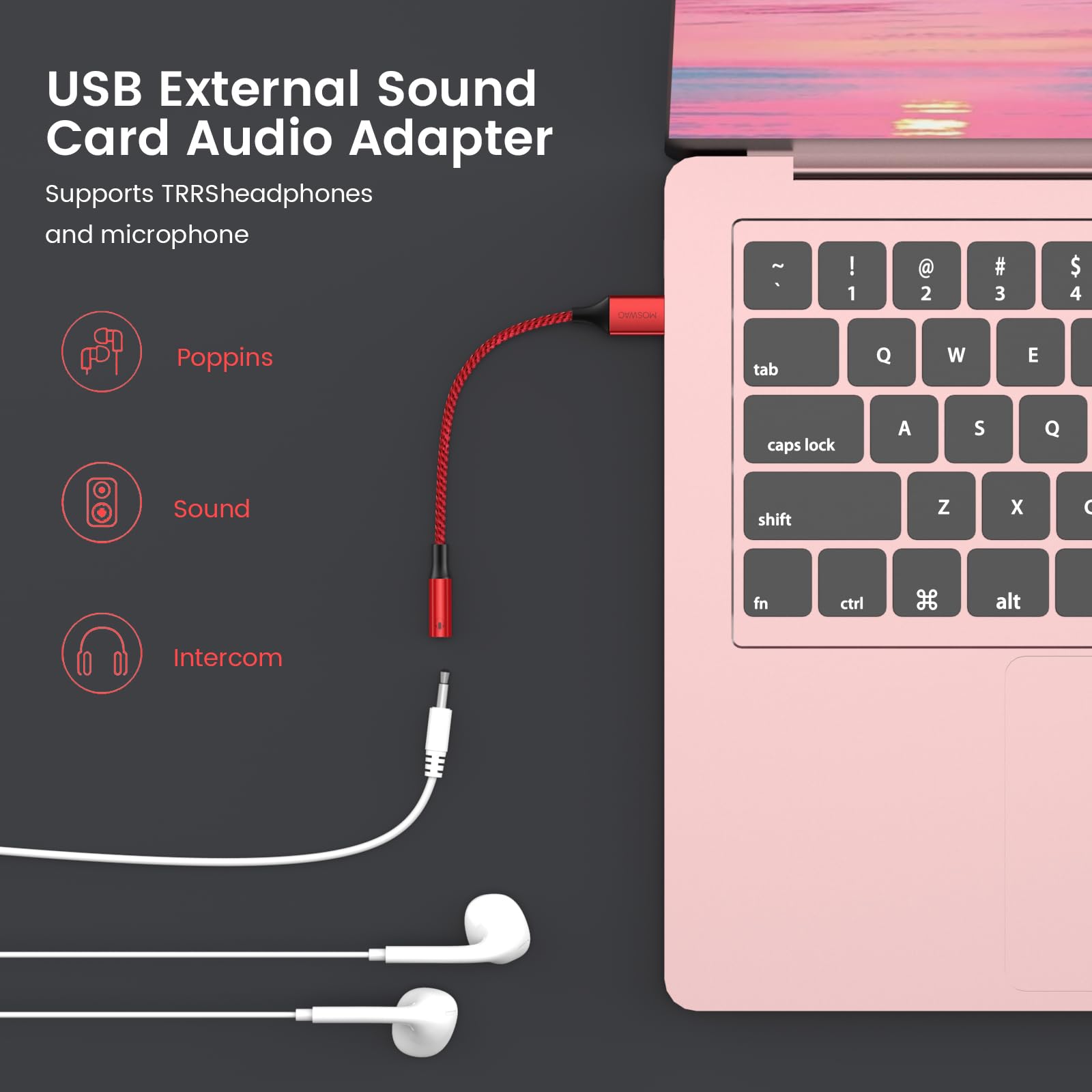 Logitech USB to 3.5mm Jack Stereo Headset Audio Adapter External Sound Card