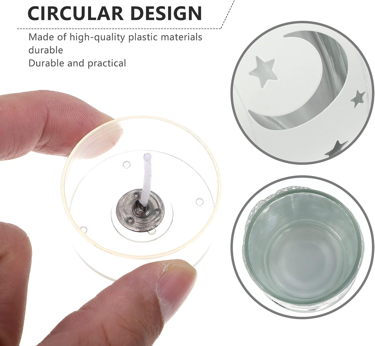 EXCEART Tealight Cups: 10pcs Plastic Tealight Holders with 100Pcs Wicks for DIY Candle Making