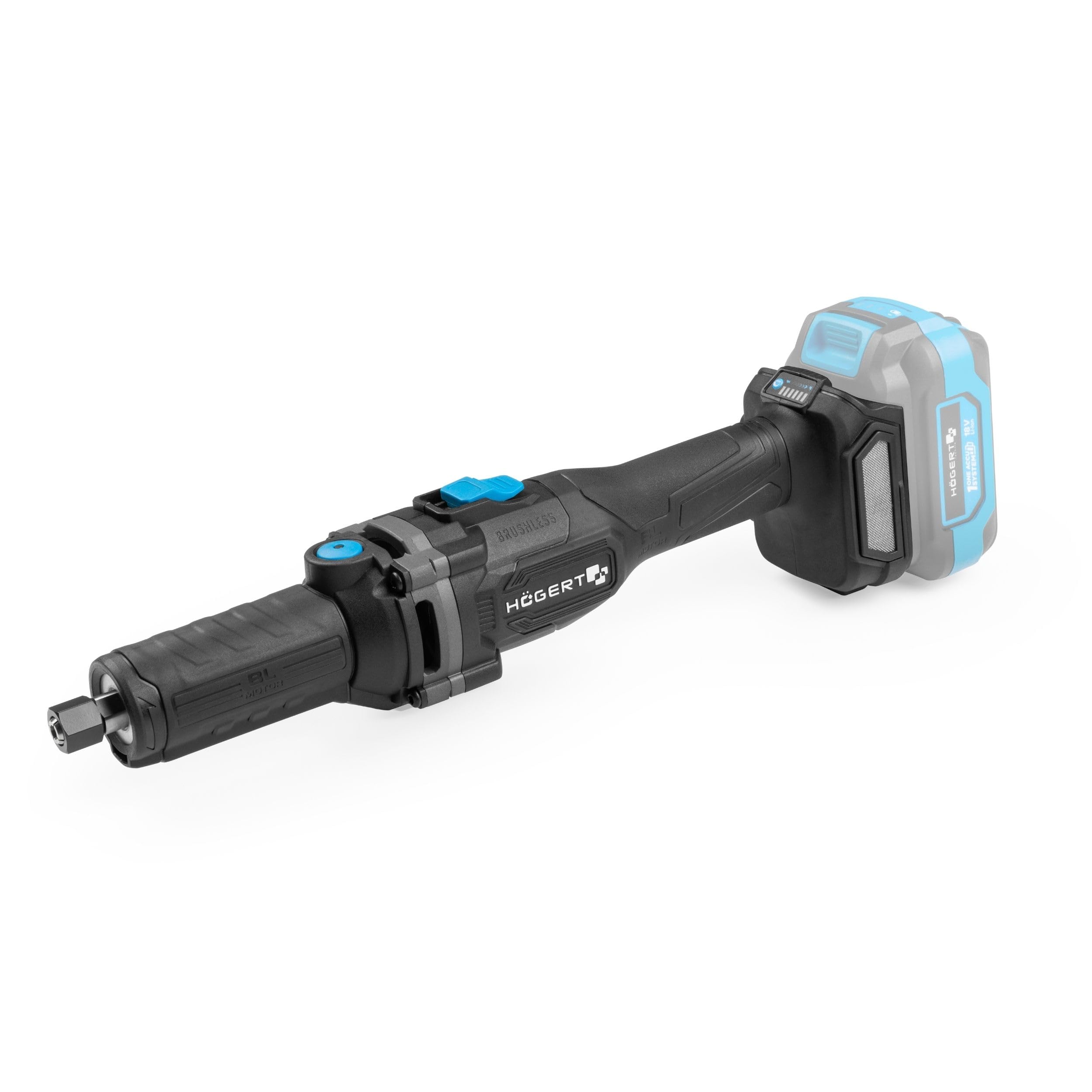 HÖGERT TECHNIK - Smerigliatrice diritta 18V Brushless, levigatrice senza fili, smerigliatrice a matita, utensile multifunzione per metallo legno plastica, regolazione velocità, senza batteria inclusa