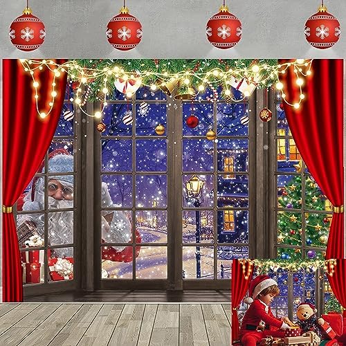 POYCTRIN 8x6FT Christmas Gingerbread House Backdrop Winter Glitter Tree Party - View #4