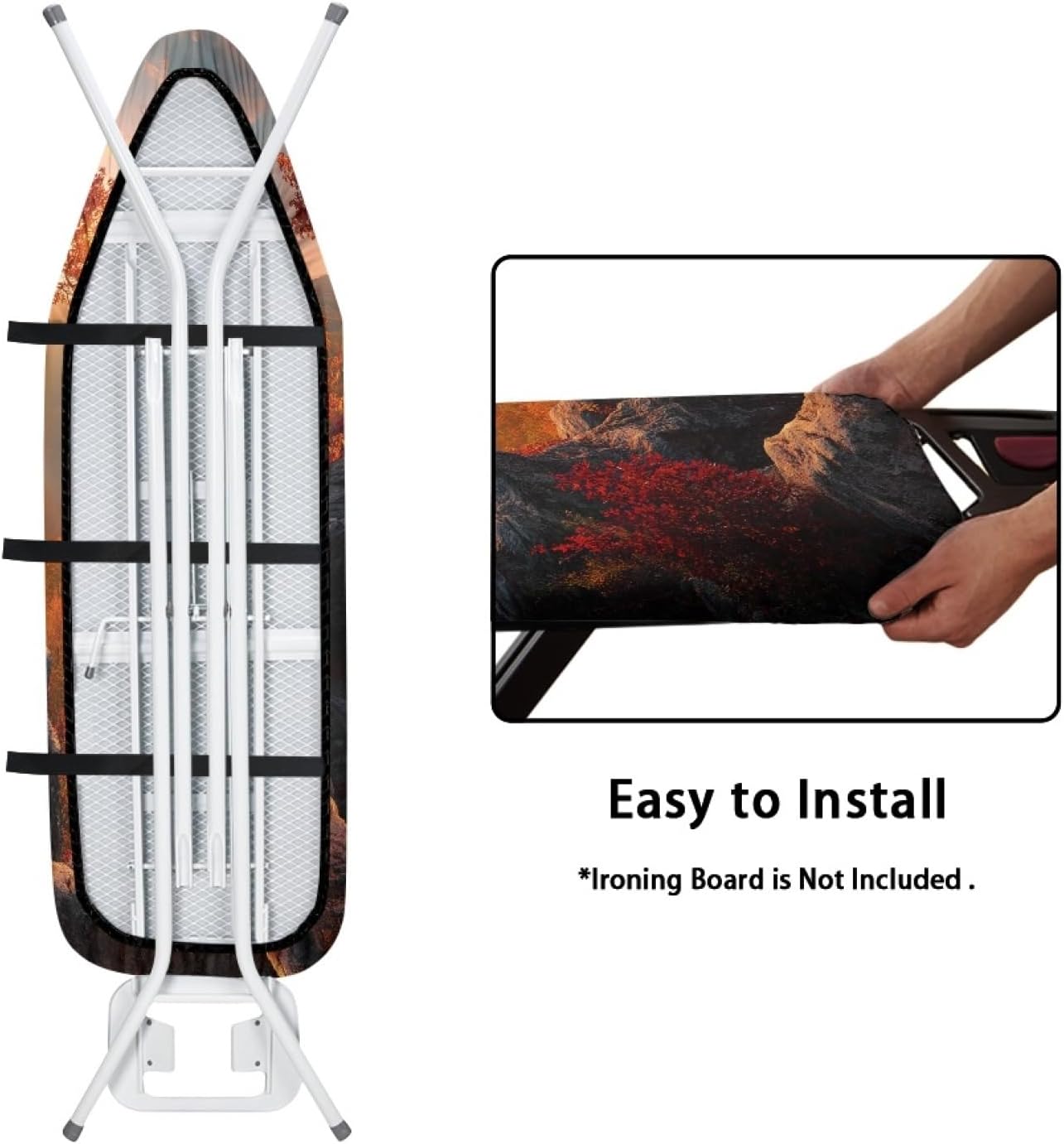 Iron Board Cover with Padding Standard Size Canyon Tree Padded Ironing Board Covers 15x54 Heat Reflective Extra Thick Wide Non Stick Scorch and Stain Resistant Heatproof
