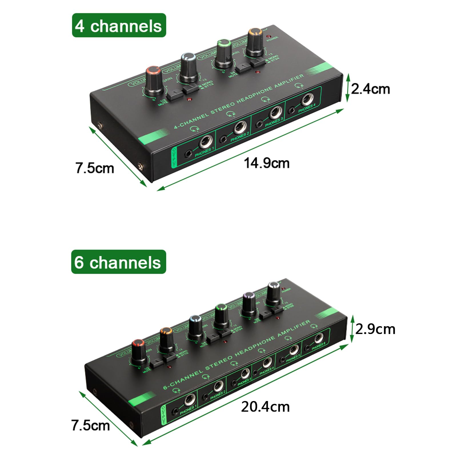 Amplificatore per cuffie portatile 4/6 canali Amplificatore Stereo Splitter per auricolari 4 X3.5mm 4x 6.35mm Uscita Porta Uscita multipla