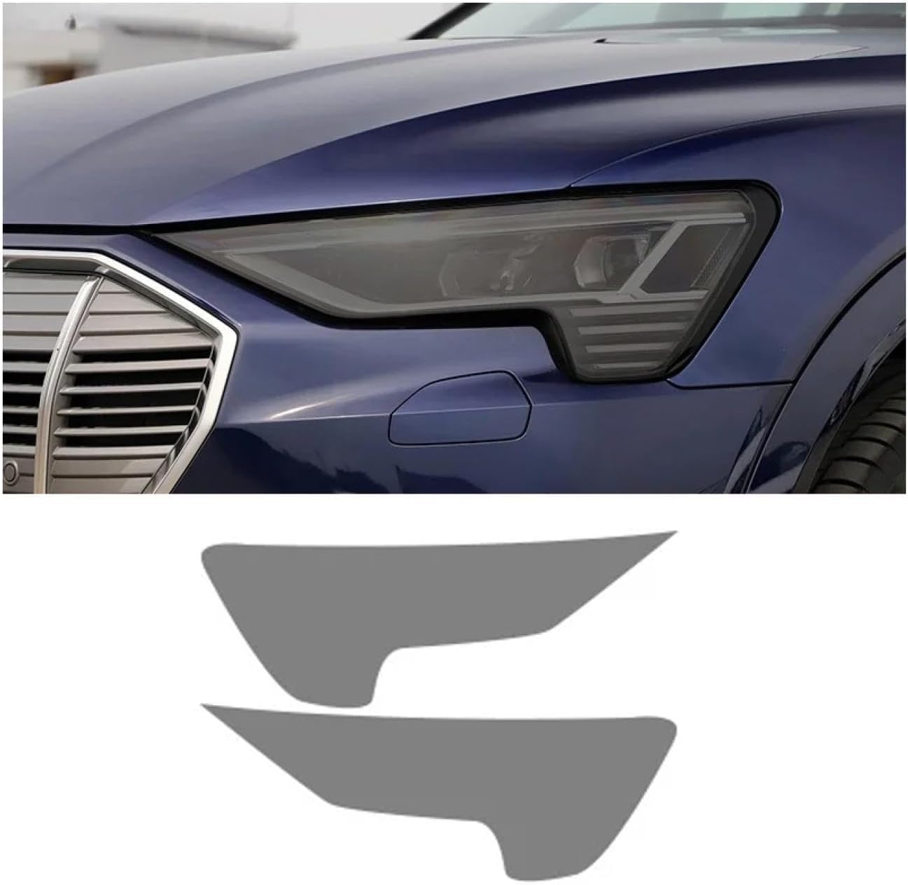 SamLng Car Front Light Film for Etron 2019-2024 Light Controlled TPU Car Front Headlamp Protection Film Color Changing Car Headlight Film TPU Lamp Film Precut Headlight Protective Film