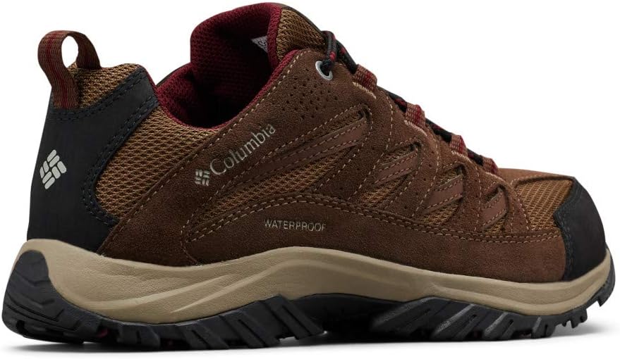 Columbia Women's Crestwood Waterproof Hiking Shoe, Dark Truffle, Rich Wine, 11