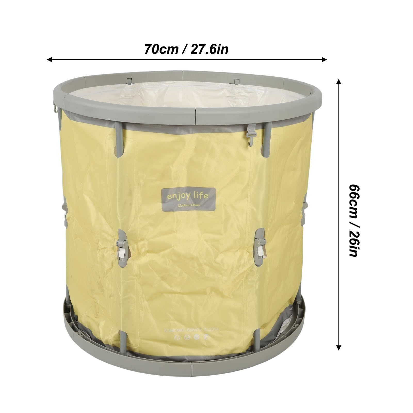 Vasca Da Bagno Pieghevole, Vasca Idromassaggio Portatile Per Bambini E Adulti, Bagno Caldo Ammollo Da Pieghevole Multifunzionale In PVC Per Il Rilassamento (YELLOW)