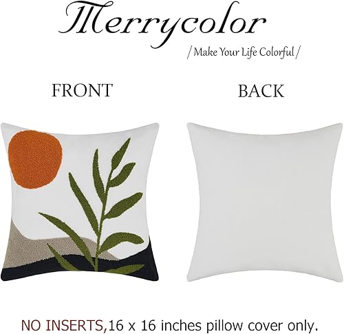 Miniatura 5 de Merrycolor Fundas de almohada decorativas de 16 x 16 pulgadas, estilo bohemio, copetudas, modernas de mediados de siglo, fundas de almohada con