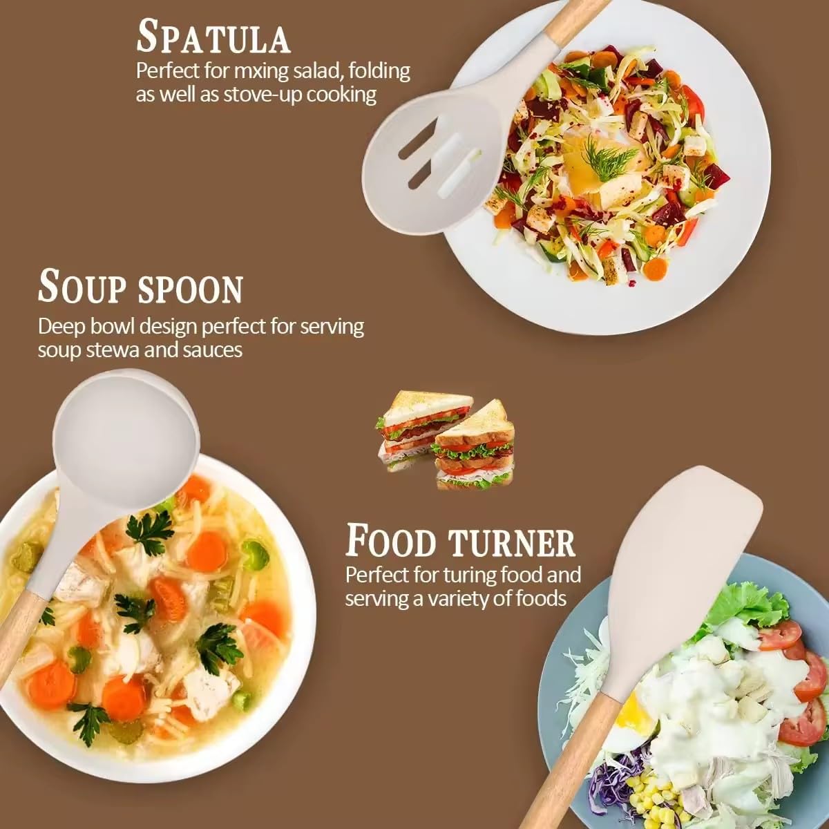 Juego de utensilios de cocina de silicona de 34 piezas, juego de utensilios de cocina de silicona con 10 ganchos, batidores de huevos, soportes de alimentos, cucharas de cocina, herramientas de cocina