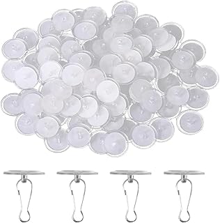 80 Packs Self Adhesive Wall Hook Sticky Ceiling Hooks Small Disc Sticker-Hange Damage Free Hanging Hooks Removable Hooks for Birthday Party Wedding Festivals Christmas Decor