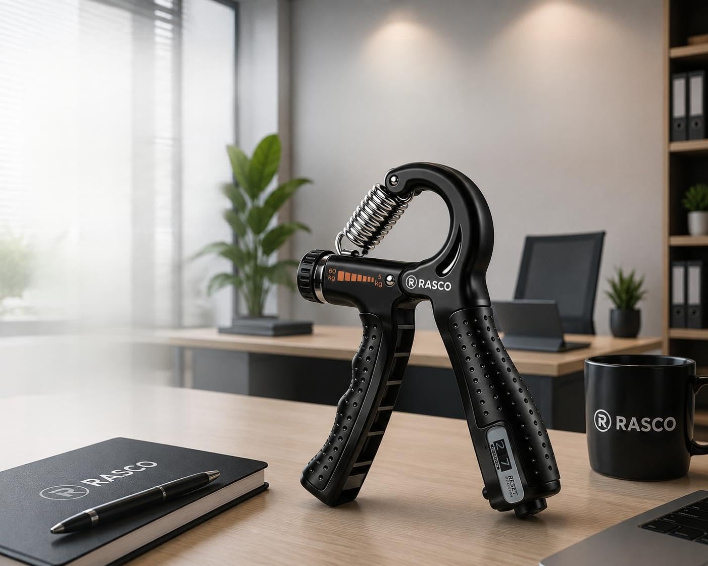 Adjustable Hand Grip Strengthener, 5-60 kg Resistance, Black-image-46