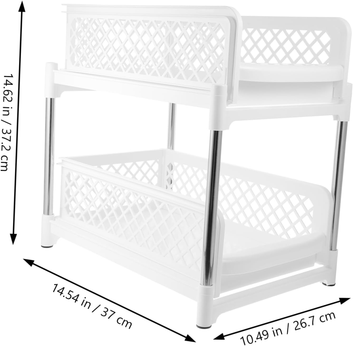 under Sink Pull-out Organizer Kitchen Countertop Storage Rack Sturdy Bathroom Cabinet Organizer for Easy Access and Versatile Use Kitchen and Bathroom Spaces