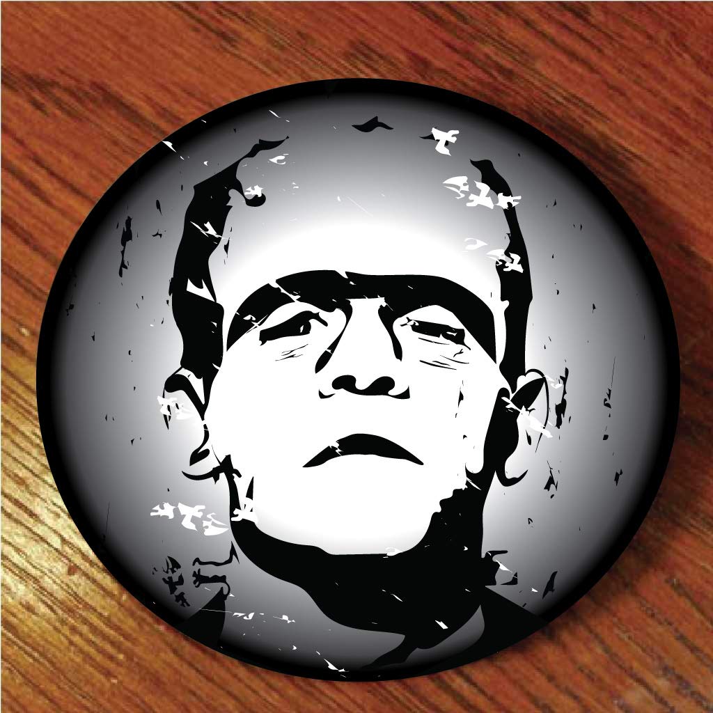 VictoryStore Halloween Coasters - Halloween Coaster Set Includes 4 Coaster Designs (48, The Frankenstein Family)