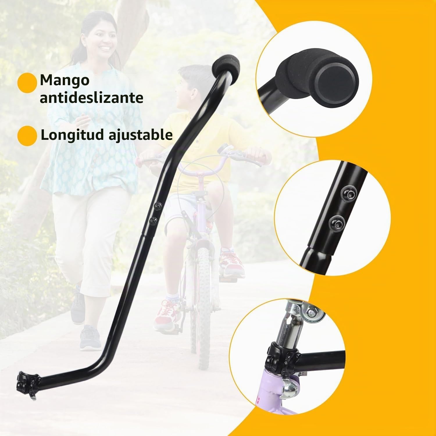 ZUKKA Barra de empuje para entrenamiento de bicicleta para niños, barra de empuje para niños, para aprender