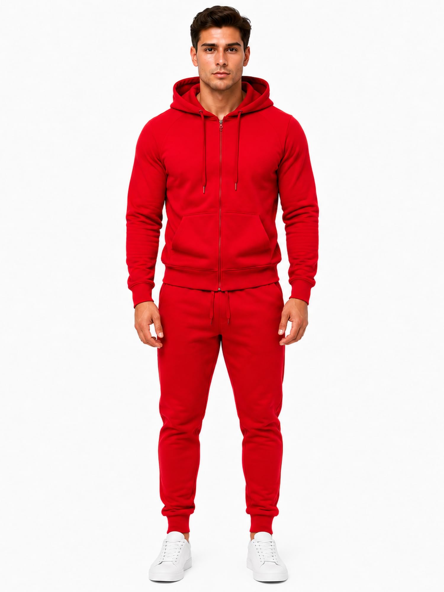 Violento Jogginganzug | Herren | Männer | Trainingsanzug | Tracksuit | Uni Colour | Sportanzug | Fitness 586 Basics Baumwolle | Homewear Präsentationsanzug