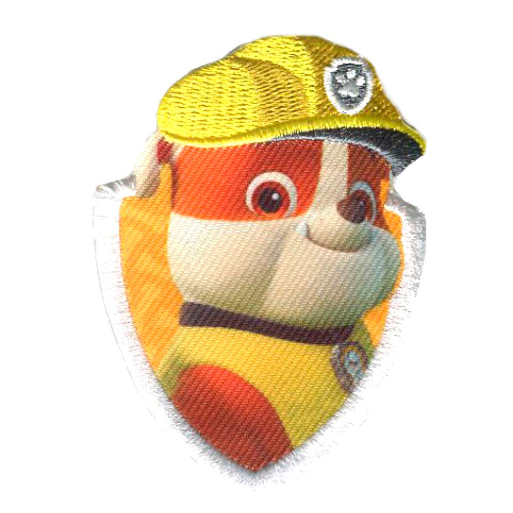 Toppe termoadesive - PAW PATROL SQUADRA DEI CUCCIOL RUBBLE - giallo - 11 x 8 cm - Patch Toppa ricamate Catch the Patch - il tuo negozio per i cerotti e i