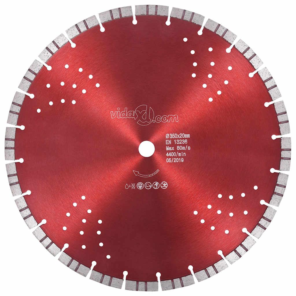 Disco de corte de diamante, segmento turbo, acero, 350 mm/20 mm de