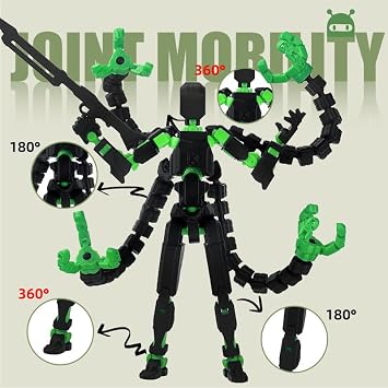 T13 (Assembly Completed) Action Figure, T 13 3D Printed Toys - The Premium Action Figures for Sci-Fi Enthusiasts,Four Claws Robot5.2 Inch Black Green