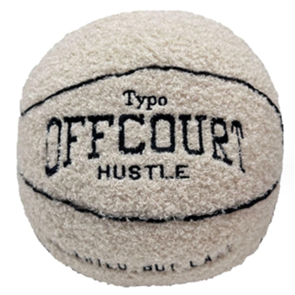 9.8"/25cm Offcourt Basketball Plush Toy, Soft Basketball Plush Pillow Stuffed Basketball Plush Toy Sofa Ball Pillow Household Stuffed Ball for Fans Boys and Girls All of Age (Beige)